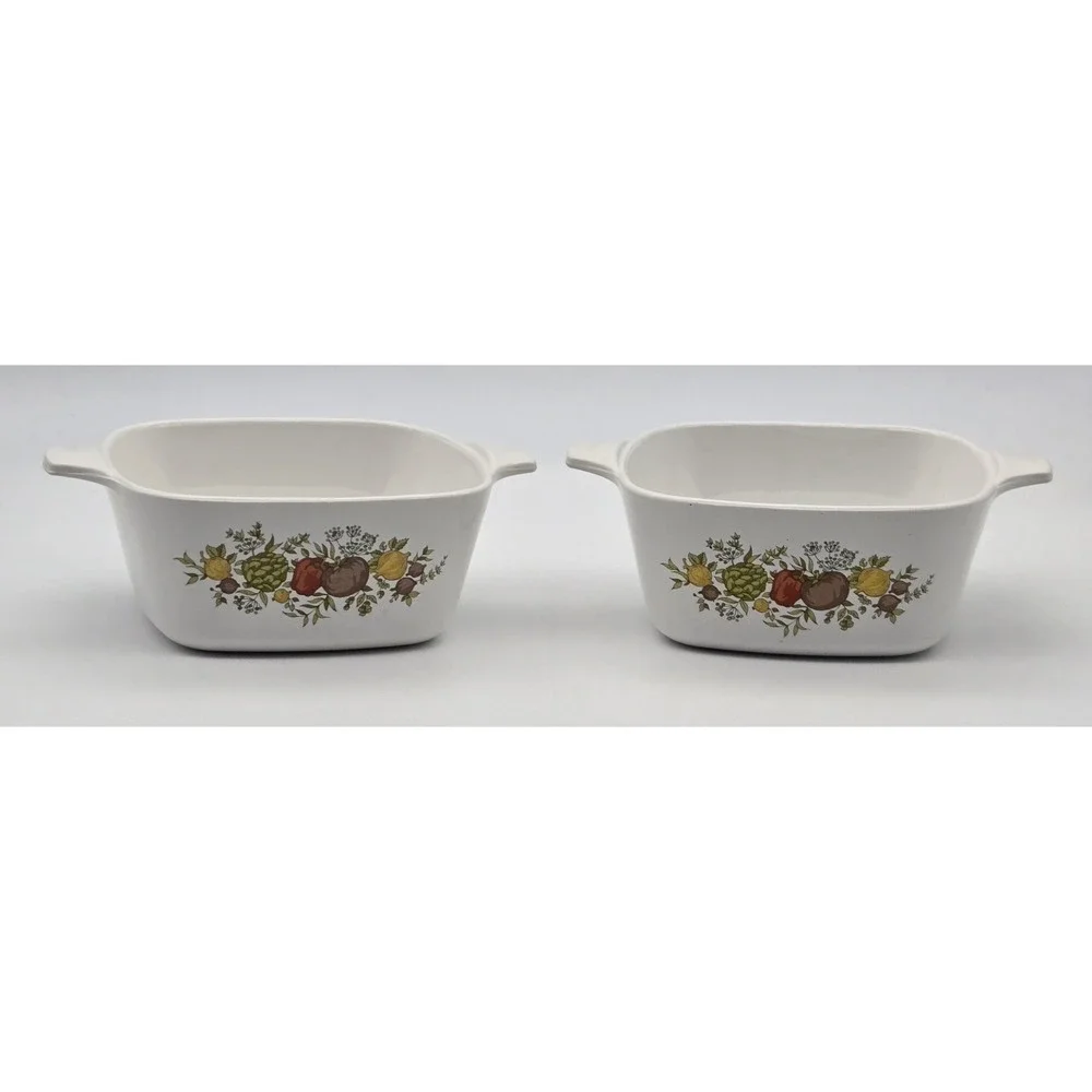 CorningWare P-43-B Spice of Life 2.5 Cup Casserole Dish Set‎ of 2 Vintage USA